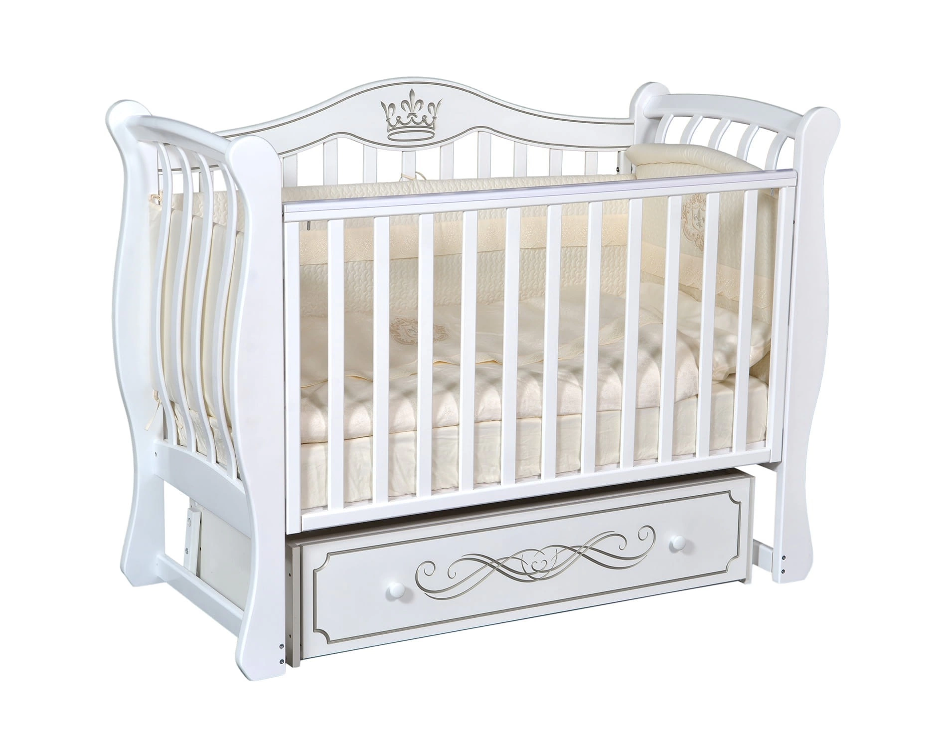 Кроватка "Luiza 333" с декоративной резьбой