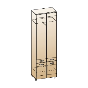 Камелия Шкаф ШК-2634 (В-2172 х Ш-720 х Г-355 мм)