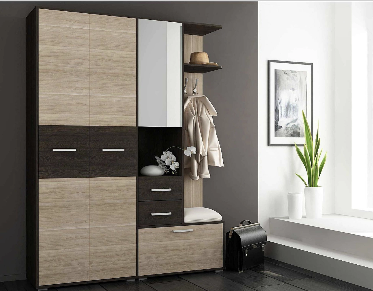 Прихожая Тина-2 Дуб Кантербери/Дуб Сонома (Ш-1600 × В-2116 × Г-446 мм)