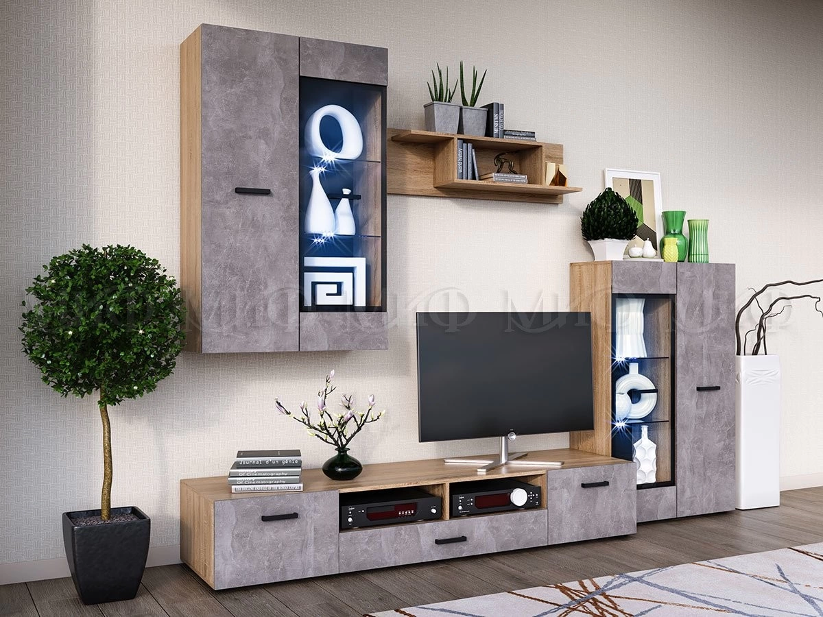 Гостиная Ницца NEW (Ш-2800 x В-2170 x Г-520 мм) 