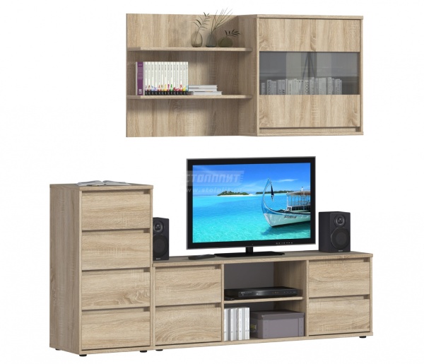 Комплект для Гостиной Берлин Дуб Сонома/Ш-2100 X В-1805 X Г-440 мм