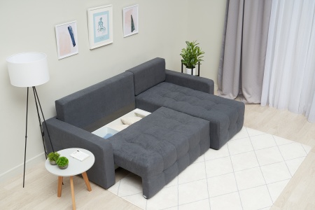 Диван угловой еврокнижка Калипсо euro SE серый