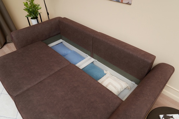 Диван еврокнижка Имир SE коричневый