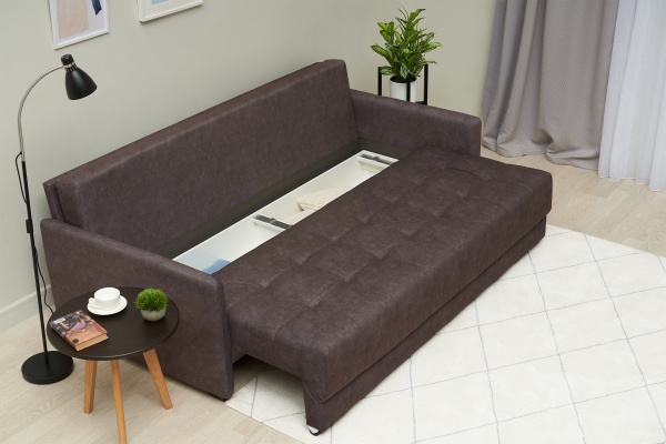 Диван еврокнижка Рон Loft серо-коричневый