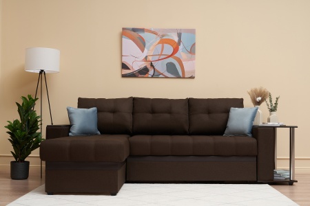 Диван угловой дельфин Миранда коричневый