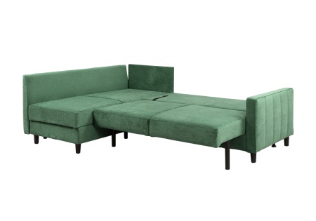 Диван угловой тик-так Арно зеленый / светло-серый