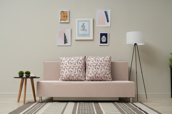 Диван еврокнижка Этно лайт бежевый / принт мозаика