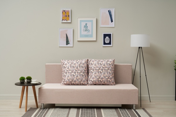 Диван еврокнижка Этно лайт бежевый / принт мозаика