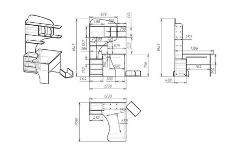 Компьютерный стол "Мебелайн-15" (тумба справа)
