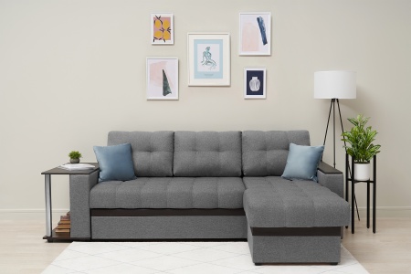 Диван угловой дельфин Миранда серый