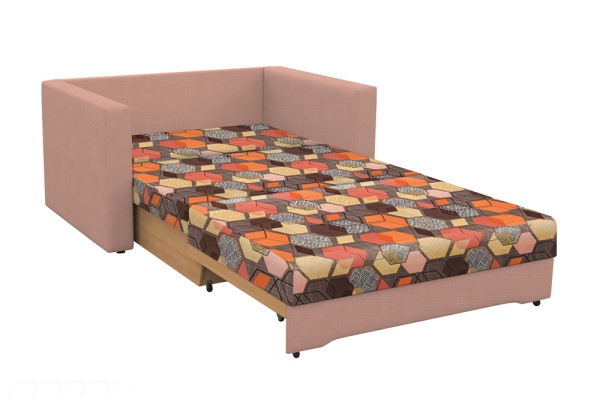 Диван выкатной Виктория-5 с узором розовый