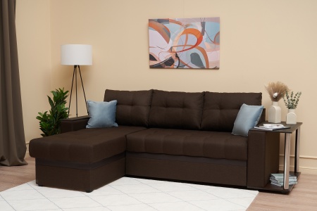 Диван угловой дельфин Миранда коричневый