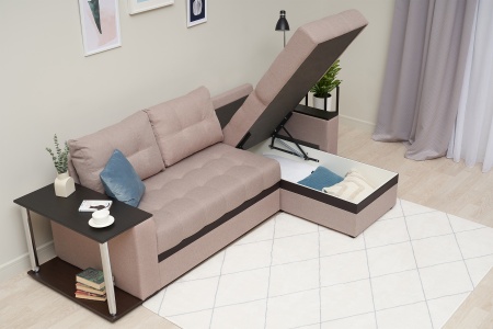 Диван угловой дельфин Миранда бежевый