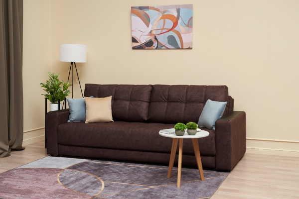 Диван еврокнижка Рон 2.0 коричневый