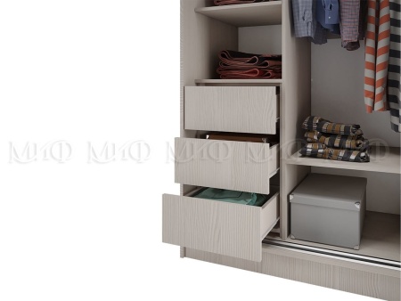 Шкаф-Купе Тринити-7 (Ш-1350 мм x В-2244 мм x Г-600 мм)/Разные Цвета