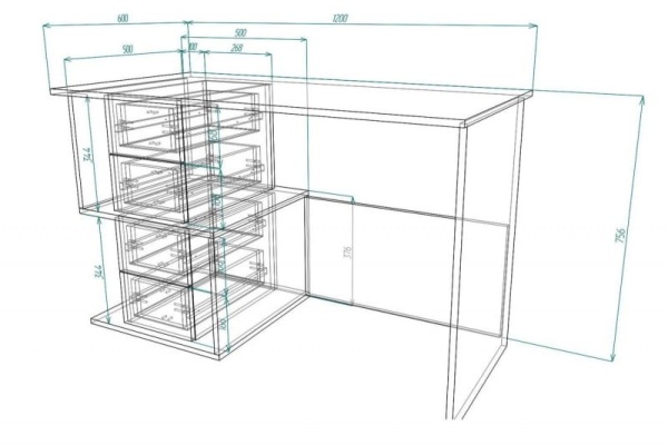 Письменный стол Мебелеф-20 (тумба слева)