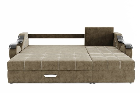 Диван Угловой Дубаи-2 (ППУ) с Оттоманкой и Ножками-Кубышками (Ш-2750 х Г-1600 х В-750 мм)/Разные Цвета