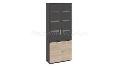 Шкаф для документов с 2-мя дверями со стеклом «Успех-2» ПМ-184.17