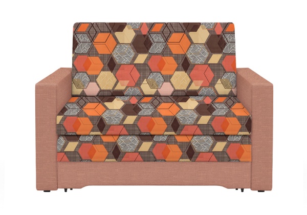 Диван выкатной Виктория-5 с узором розовый