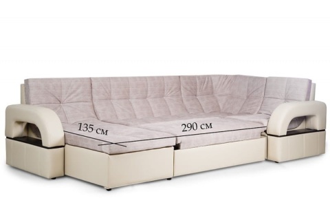 Диван Угловой Мадрид с Оттоманкой (Ш-3560 х Г-1800 х В-1000 мм)/Разные Цвета