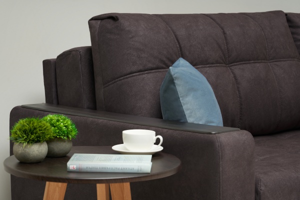 Диван еврокнижка Рон 2.0 серо-коричневый