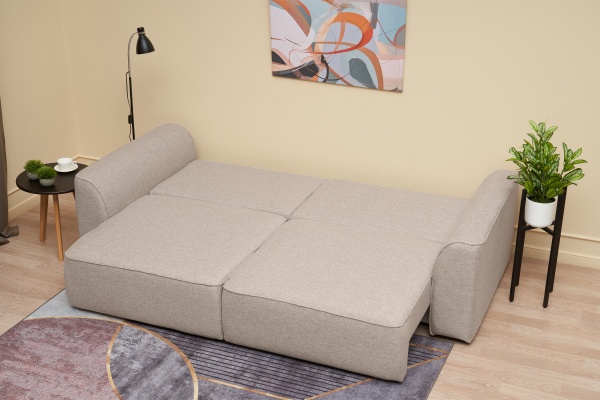 Диван еврокнижка Имир SE рогожка бежевая