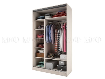 Шкаф-Купе Тринити-7 (Ш-1350 мм x В-2244 мм x Г-600 мм)/Разные Цвета