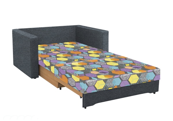 Диван выкатной Виктория-5 с узором серый