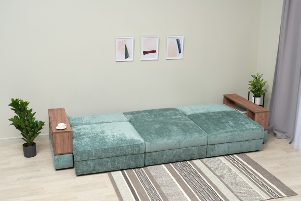 Диван пантограф Рон MODOOL MAX с барами бирюзовый