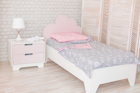 Кровать Принцесса Цвет Белый+Розовый МДФ/800 х 1600 мм