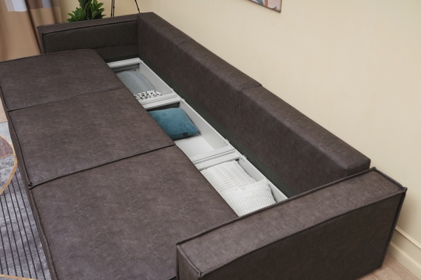 Диван еврокнижка Церра MAX серо-коричневый