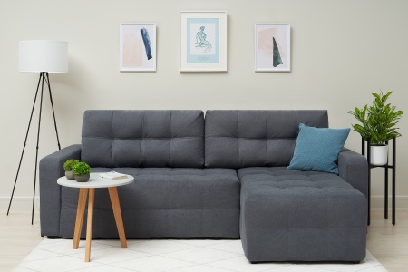 Диван угловой еврокнижка Калипсо euro SE серый