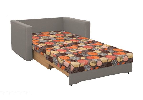 Диван выкатной Виктория-5 с узором коричневый