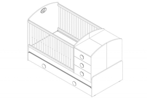Кроватка-трансформер "Baby Cotton" с ящиком