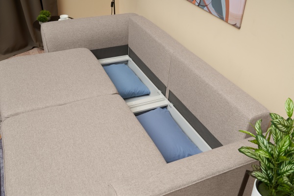 Диван еврокнижка Имир SE рогожка бежевая